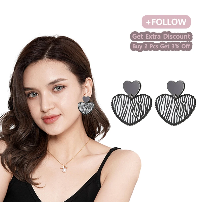 

Black Peach Heart Stud Earrings for Women Girls Simple Love Acrylic Steel Ear Needle 2023 New Fashion Trendy Accessories
