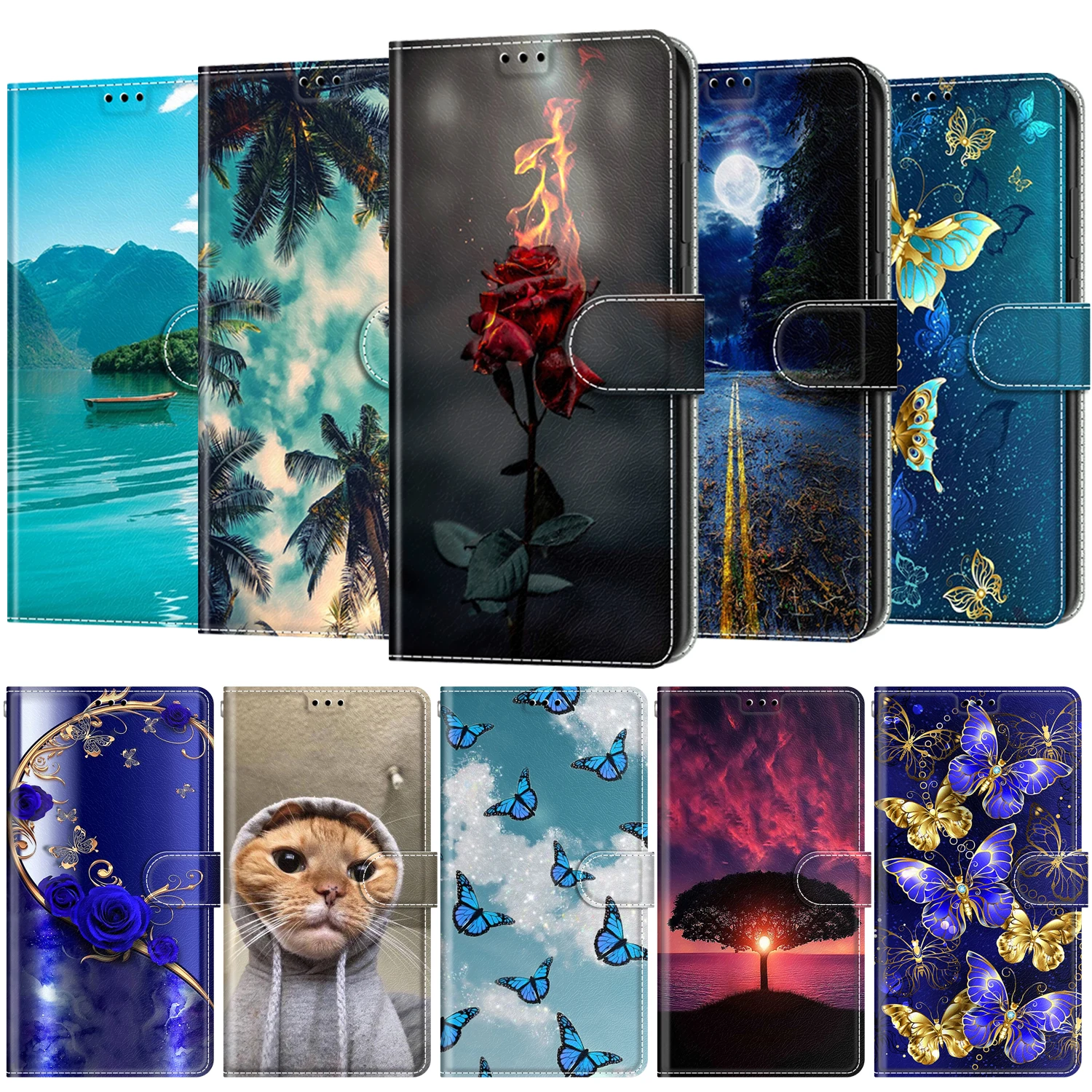 

Leather Book Cover For Redmi 9 10 Prime 2022 Power Poco C40 M2 Fundas Phone Case For Xiaomi Redmi 9A 9C NFC 10A 10C 11A 12C Case