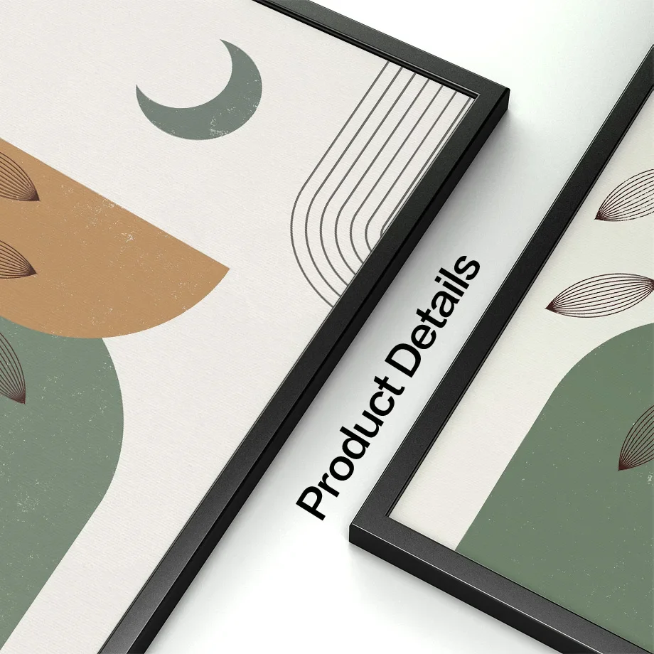 Настенное художественное полотно живопись ветви солнце луна холм абстрактный