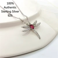 ruby dragonfly crystal plata de ley collar silver 925 designer jewelry necklace for women luxury collier femme chain %ec%8b%a4%eb%b2%84925 %eb%aa%a9%ea%b1%b8%ec%9d%b4
