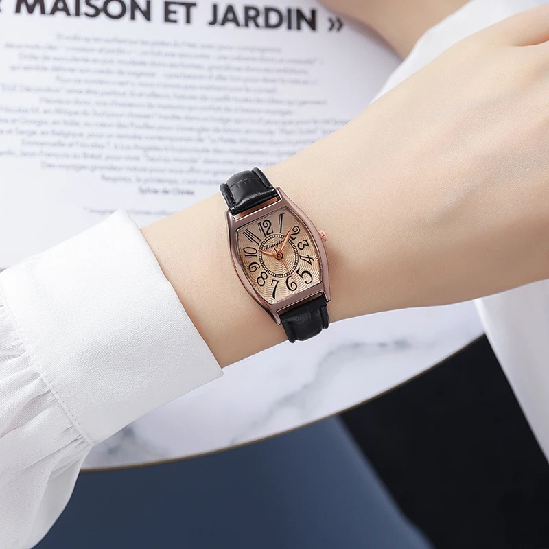 

Fashion new watch AliExpress INS classic antique color square women's digital quartz belt watch3