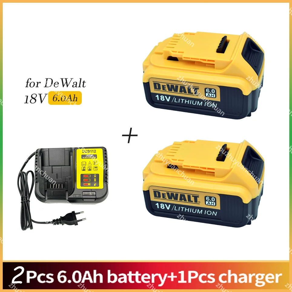 18V 5Ah 6Ah Lithium Battery for DeWalt power Tools DCB184 DCB200 rechargeable electric tool set 20v 6000mah Battery+charger