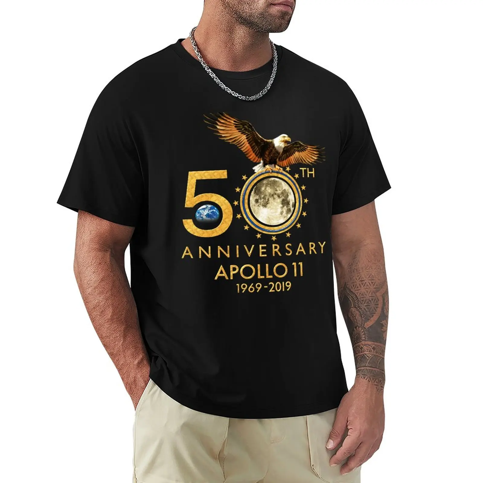 

50th Anniversary Apollo 11 Moon Landing 1969-2019 T-Shirt Graphic T Shirts Anime t-shirt Plain T Shirts Men