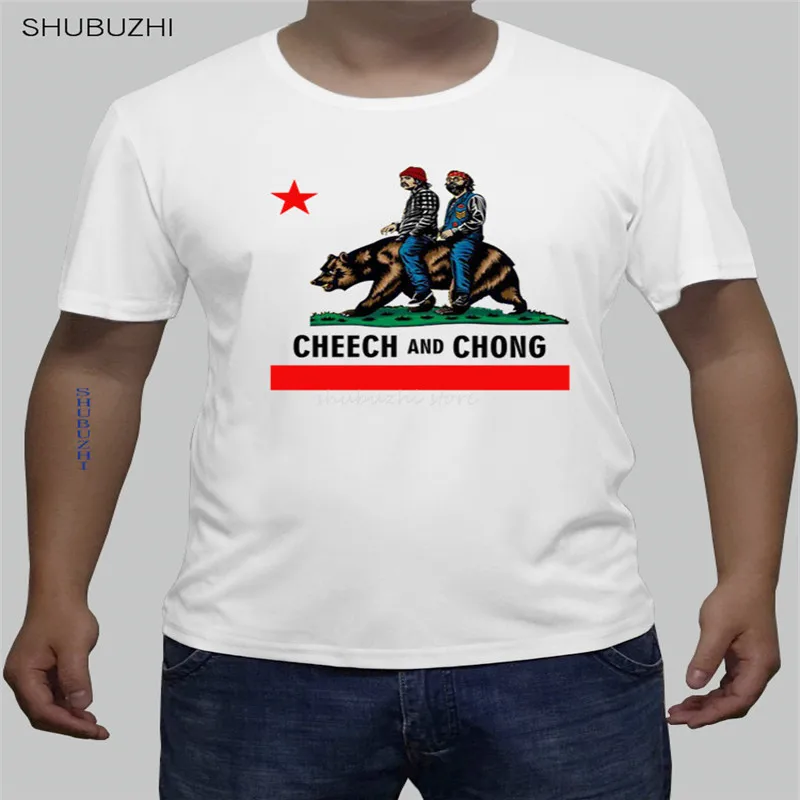 

Men Adult T Shirt shubuzhi Short Sleeve cotton Cheech & Chong California Men's T-shirt In Heather Grey euro size sbz4191