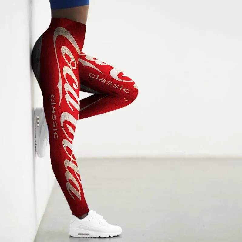 Леггинсы спортивные женские с принтом Бесшовные штаны для йоги спортзала