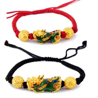 keep color gold pixiu charms change color bracelets handmake adjustable rope