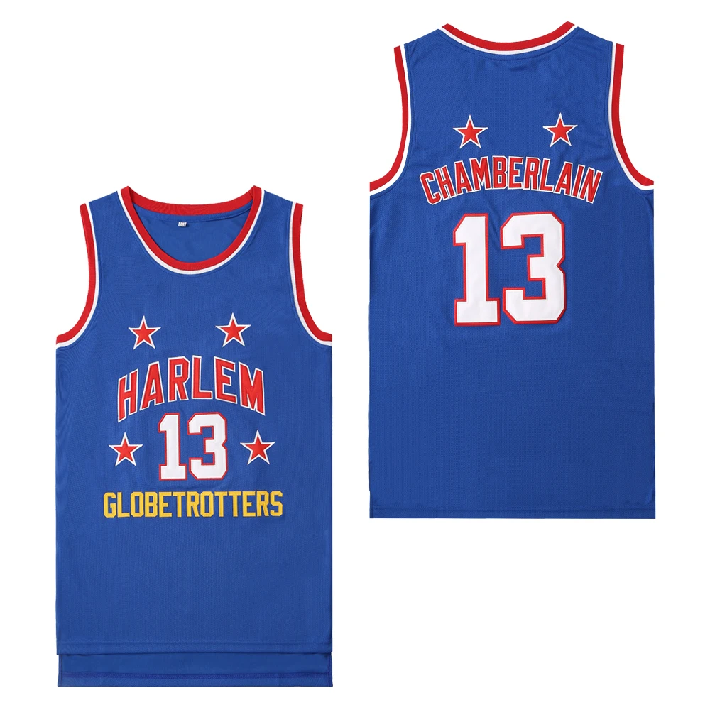 BG Basketball jerseys HARLEM 13 CHAMBERLAIN High quality sewing embroidery Outdoor sports jersey Blue Free Delivery 2023 new