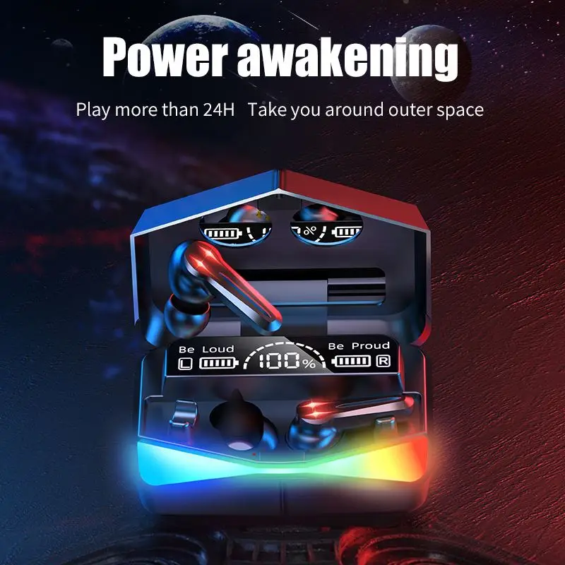 M28 Mobile Gaming Headset Bluetooth Earbuds Low Latency Digital Display Sports Wireless Earphones Auriculares with Power Bank |