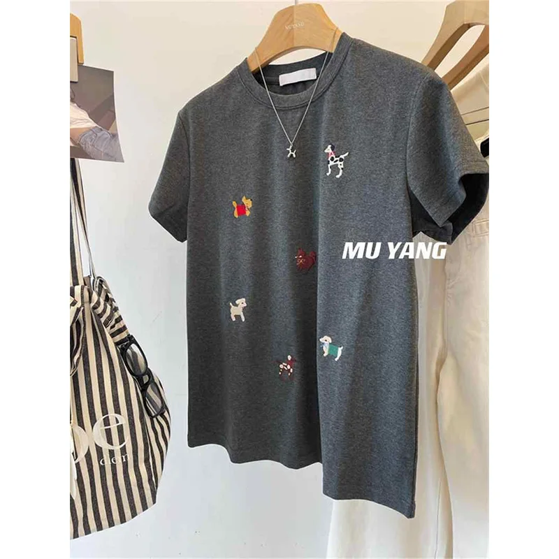 Женские хлопковые футболки с вышивкой