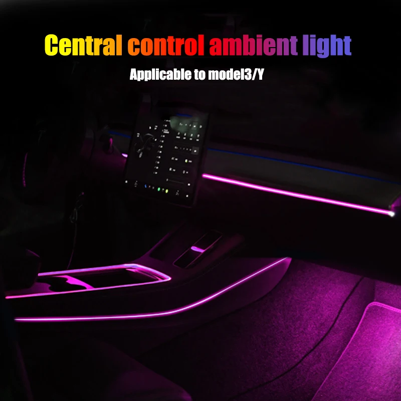 

Car Central Control Atmosphere Light Is Suitable for Tesla Model3modelY Mobile App to Control the Dashboard LED Light Strip