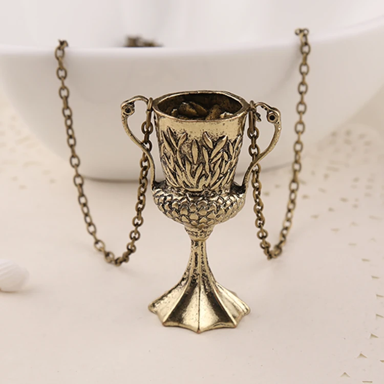 

Cup Necklace Vintage Antique Bronze Pendant Movie Jewelry Men Women Wholesale
