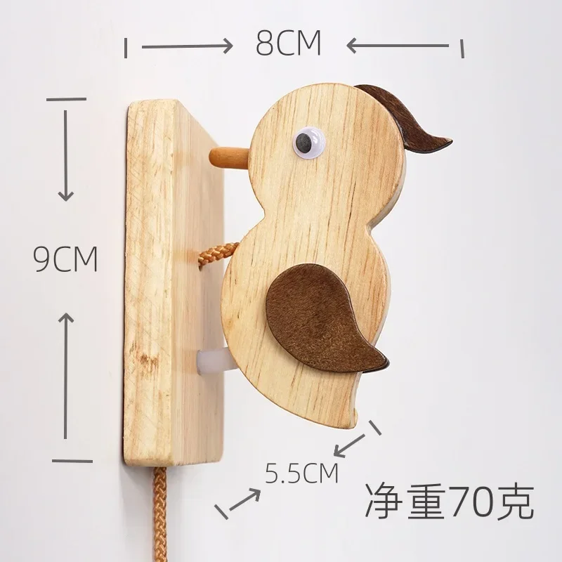 Милый деревянный дверной звонок в форме птицы креативный ручной работы