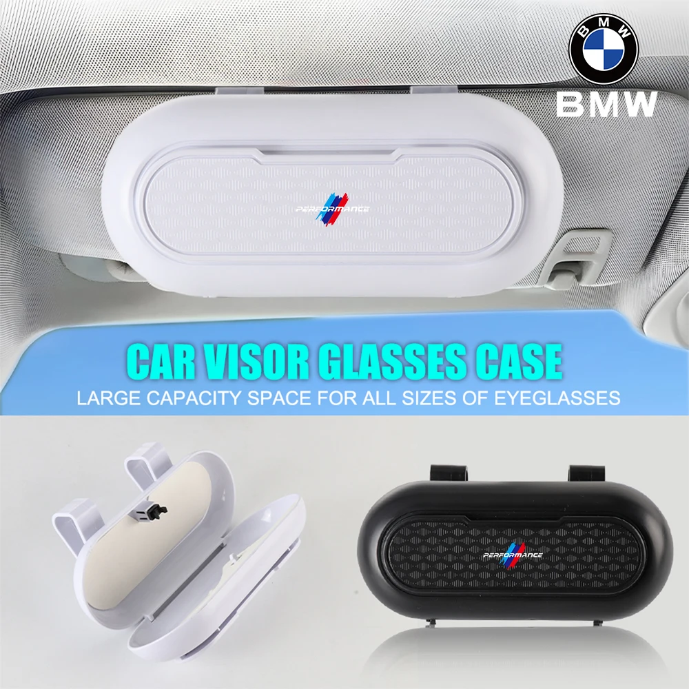 ABS Car Sun Visor Glasses Clip Sunglasses Storage Box For BMW M Power Performance X3 X4 E90 F10 M1 M3 M5 F20 M6 E92 G32 G20 G29
