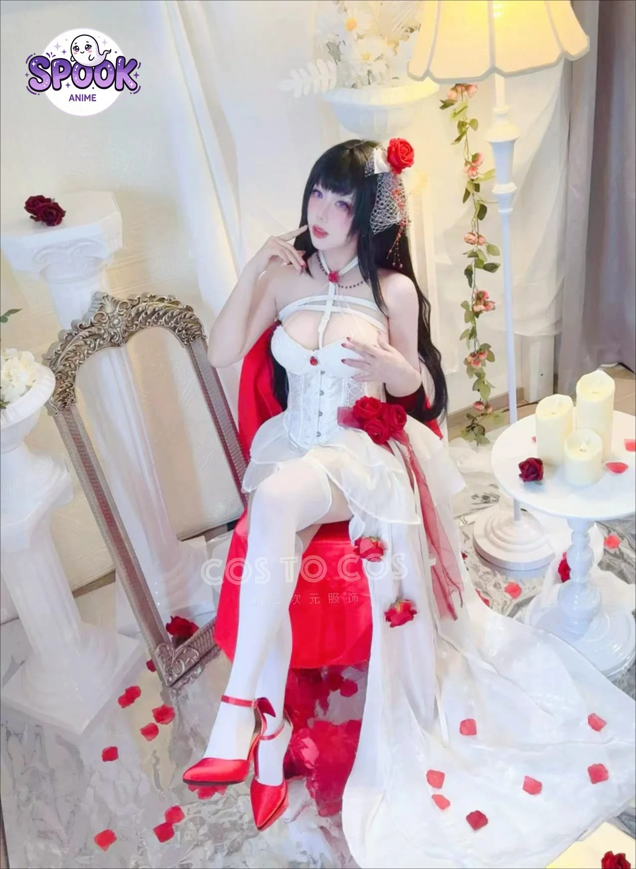 Костюм для косплея Mihara White Wedding Corset Dress Bond Chain Nikke, полный комплект для женщин, для Хэллоуина, ролевых игр, аниме-наряд (art.: 3920db99f4d52) - 3920db99f4d52