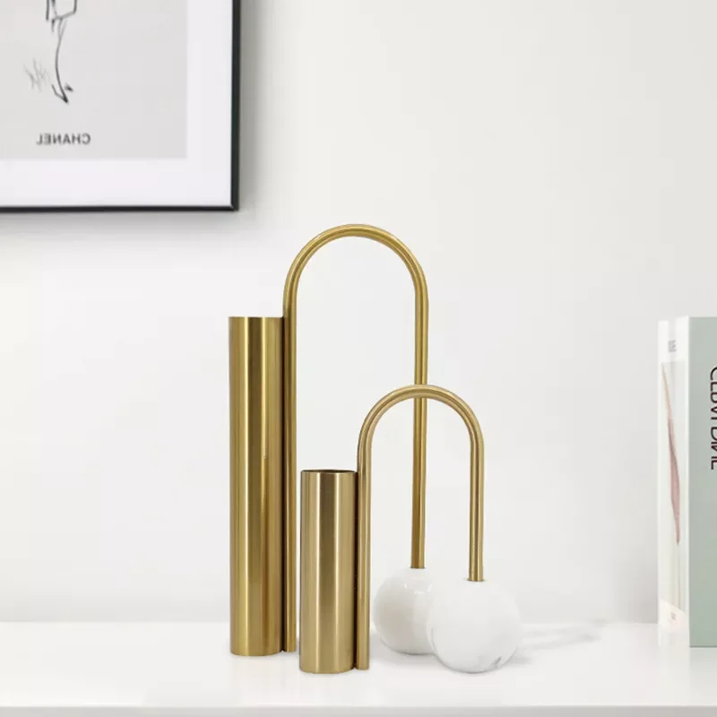 

Marble Wrought Iron Vase Living Room Bedroom Handicraft Decoration Handicraft Decoration Flower Arrangement Home Decoration