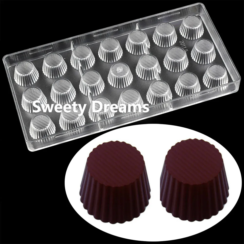 Cake Cup Shape Polycarbonate Chocolate Mold Belgium Cake Sweets Baking Candy Mould BonBon Confectionery Tool Bakeware