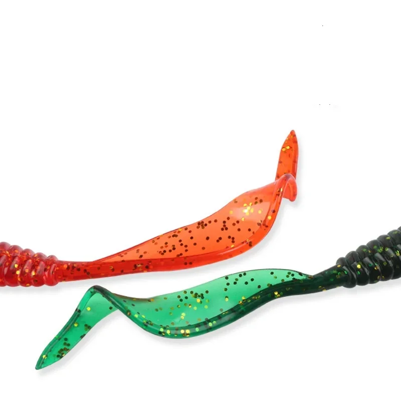Caminhada Peixe 5 Pçs Cauda Longa Isca De Pesca Macia 13 см 6 г Rosca Única Foice Caudas Minhoca Iscas Artificiais Para Baixo
