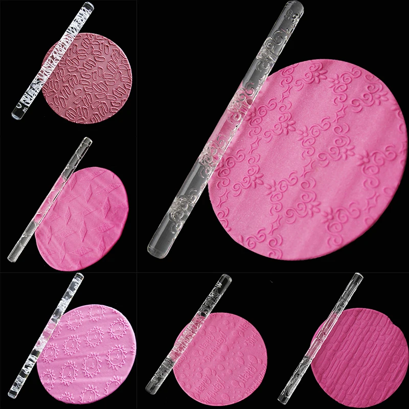 

1 шт. текстурированная скалка для тиснения, ролик для помадки и торта, инструменты для выпечки, инструменты для украшения кондитерских издел...