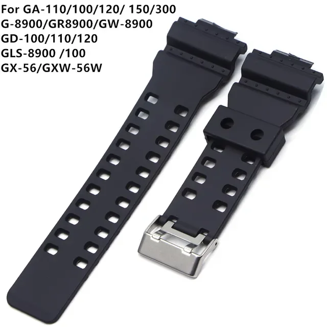 Silicone Rubber Watch Band Strap Fit For Casio G Shock Replacement Black Waterproof Watchbands Accessories
