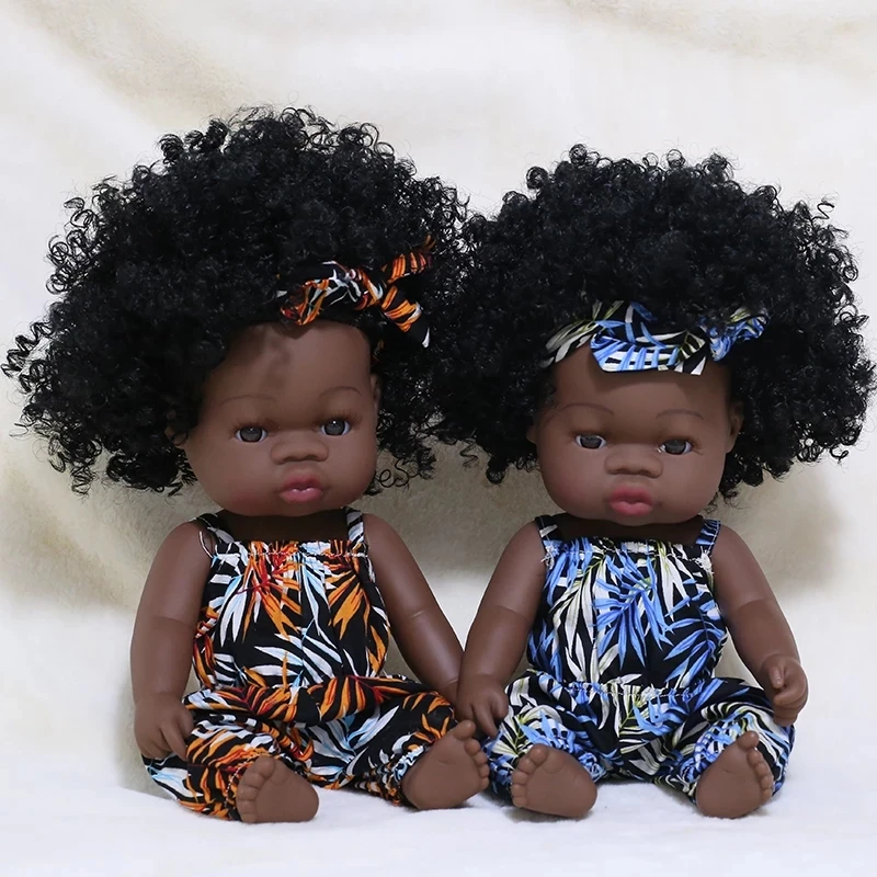 

Полностью силиконовая кукла-младенец из клана, 35 см, кукла-младенец с длинными завитками, черная Модная Кукла-младенец, игрушка-младенец, ку...