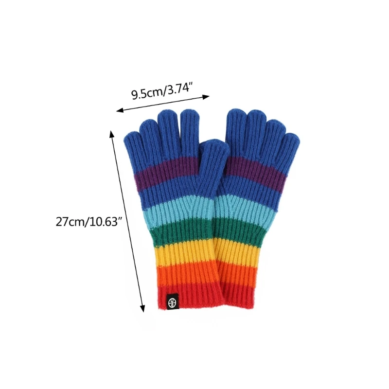 Теплые зимние перчатки для сенсорного экрана милые полосатые рождественские