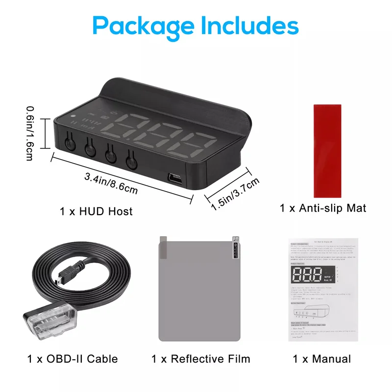 

Дисплей Heads Up Автомобильный Универсальный Тюнинг Портативный HD Автомобильный Дисплей M3 HUD Проекционный Дисплей Obd2 Trip Компьютер Скорость Проектор