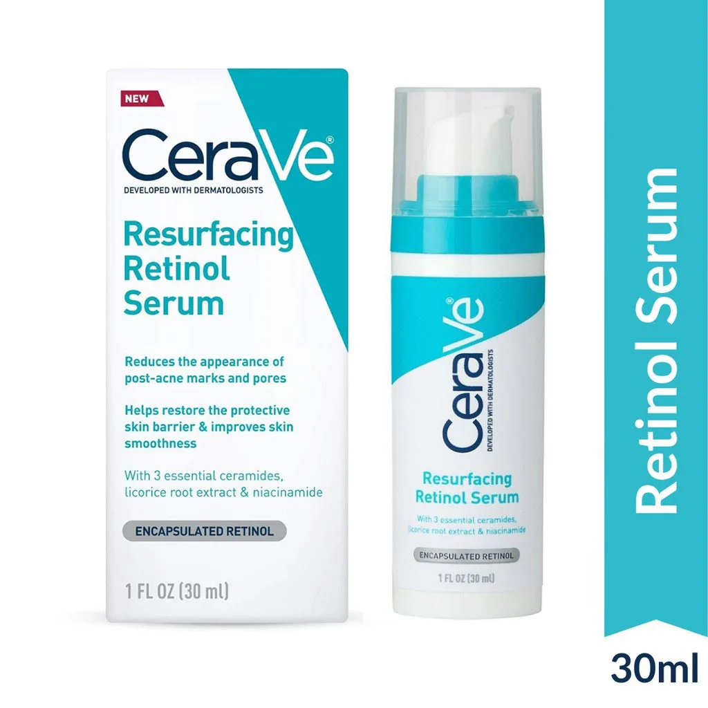 

CeraVe Resurfacing Retinol Serum 30ml Anti-wrinkle And Aging Reduce Wrinkles Lines for Post-Acne Marks Pores Brightening Care