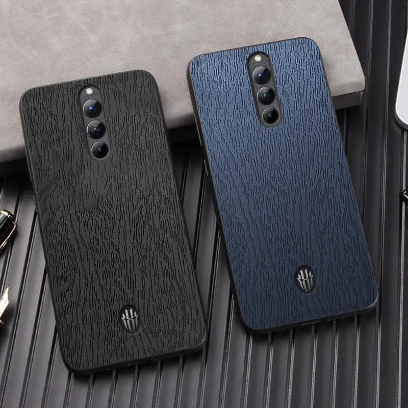 Cases For ZTE nubia Red Magic 8 Pro Plus Wood Texture Leather Phone Case For Nubia Red Magic 8 7 6 8 Pro Ultra Slim Phone Cover