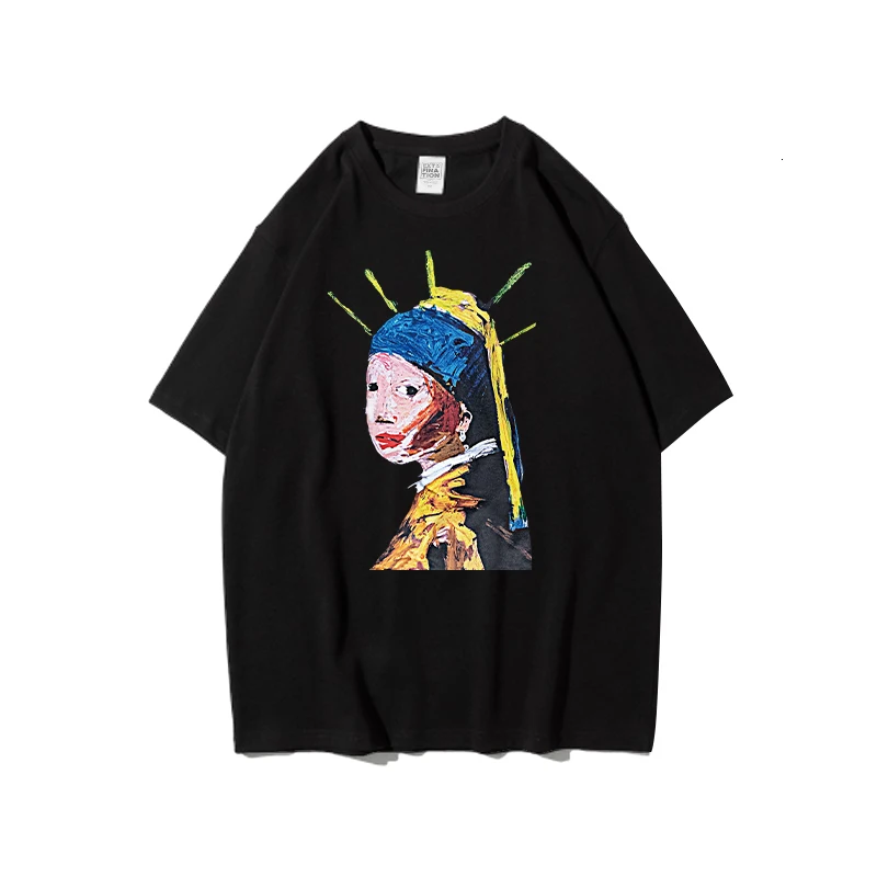 

Extfine Funny Painting Men T-shirts 2023 New Unisex Short Sleeve Tops Fashion Brand Hip Hop Male Tee Shirts Hip Hop Streetwear