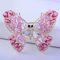 korean version of animal jewelry corsage micro inlaid zircon pin colorful butterfly brooch wedding clothing accessories