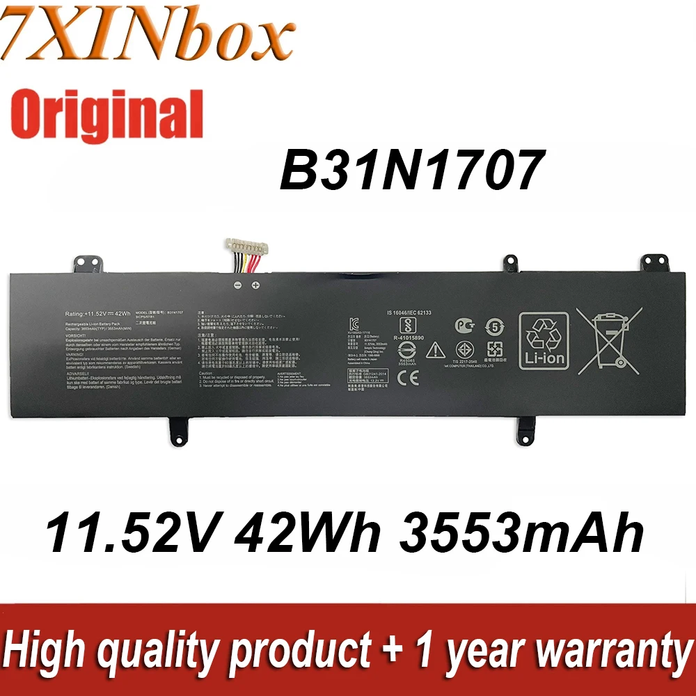

7XINbox B31N1707 11,52 V 3553mAh Оригинальный аккумулятор для ноутбука ASUS VivoBook X411UA X411UQ X411UF X411UN S14 S410UN S410UQ Series