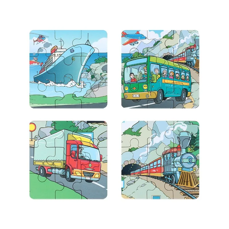 

Cartoon Animal Car Wooden Puzzle Children's Early Education Educational Puzzle 2~5 Years Old Wooden Toy Toy for Adults