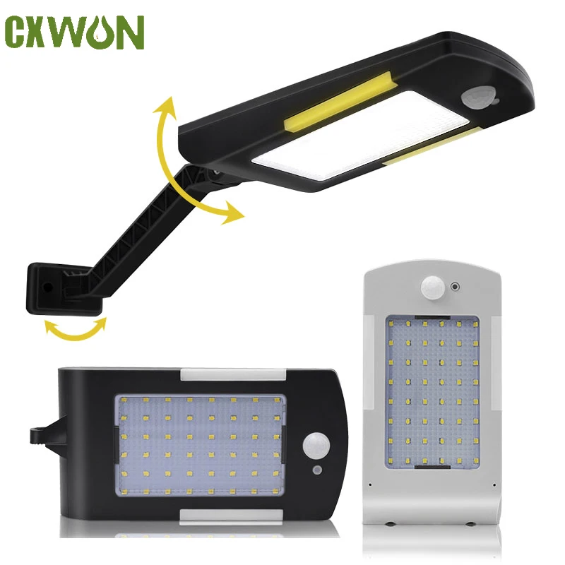 

54LED Solar Wall Lamp with Fixing Rod 3 Modes Lighting Outdoor Waterproof Solar Security Light for Garden Household Street Lamps