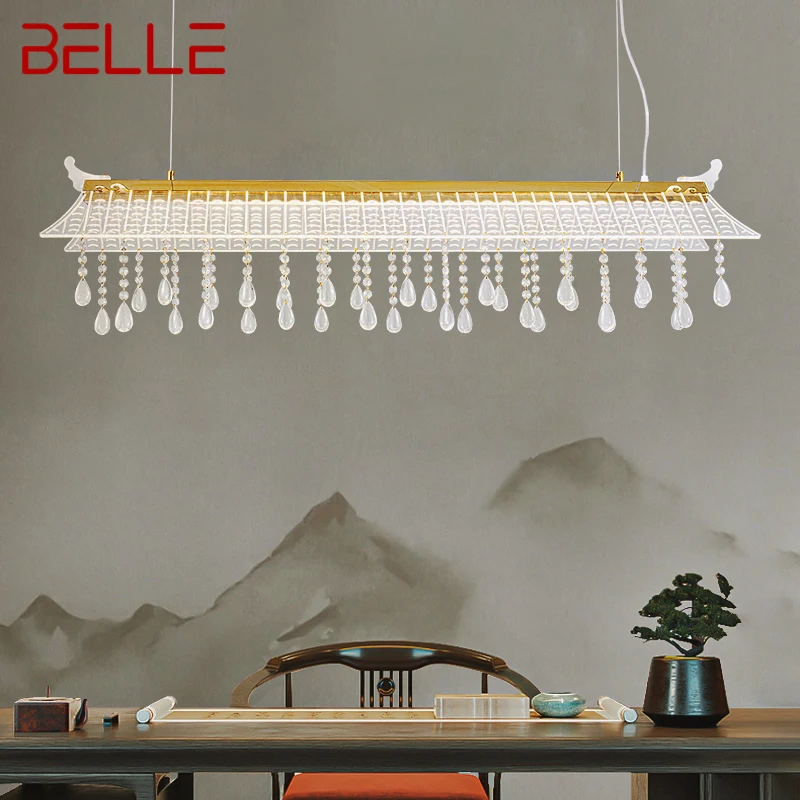 

BELLE Modern Hanging Pendant Light Luxury Creative Crystal Ceiling LED 3 Colors Chandelier For Home Tea House Dining Room