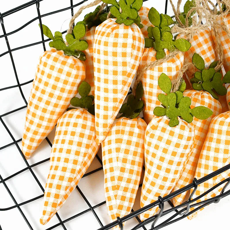 

4pcs/set Carrot Hanging Ornament Decorative Jute Rope Children's Favorite Toy Gift Spring DIY For Home Decoration Party Supplies