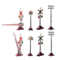 railway train traffic signs model abs plastic traffic lights telephone poles collection birthday gift for kids