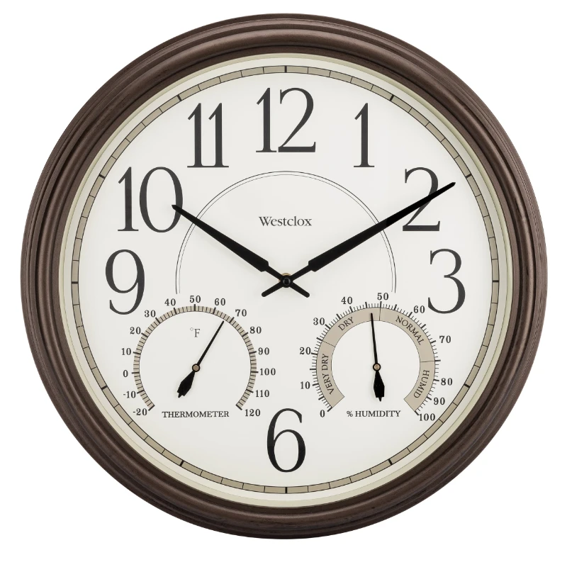 

20" Bronze Indoor or Outdoor Analog QA Wall Clock - 20 In. Diam. x 2.25D