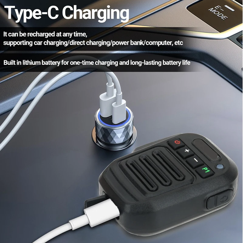 Беспроводной Bluetooth-микрофон ручной динамик микрофон Type-C для Baofeng UV-5R 5RH Quansheng UV-K5 K6