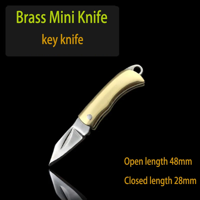 

Brass Mini Folding Knife Multifunctional EDC Tool Portable Keychain Outdoor Survival Emergency Mini Pocket Cutting Tool