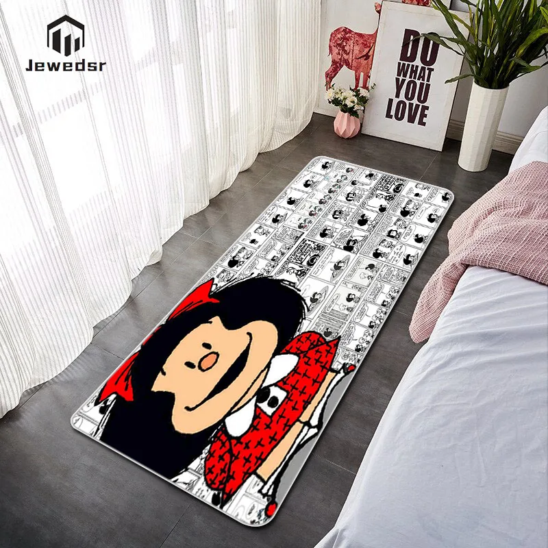 

Мультяшные напольные коврики Mafalda, ковер для спальни, кухни, ванной, прикроватный коврик для гостиной, коврики, Придверные коврики, коврики д...