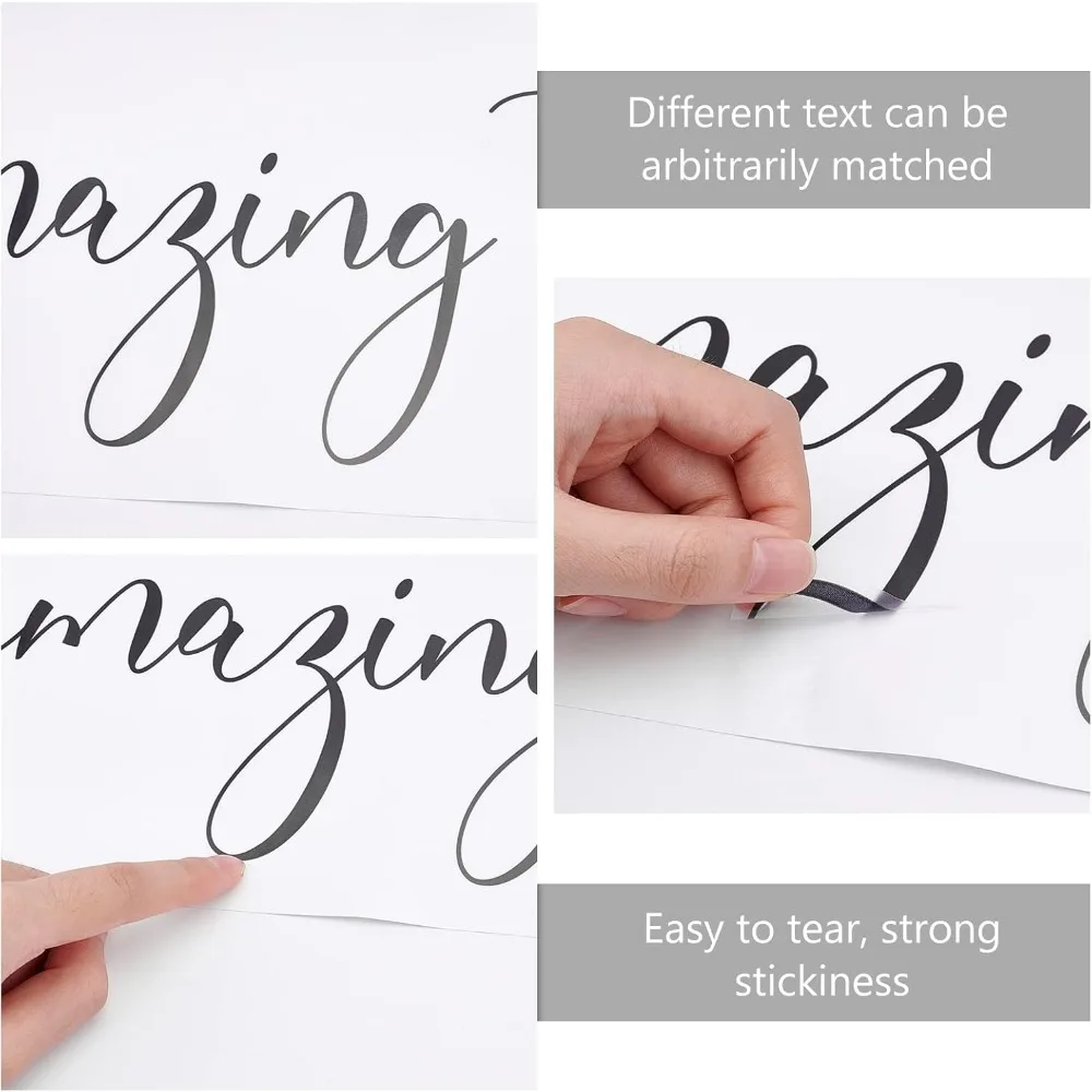 2 листа черные наклейки на стену из ПВХ вместе каждый достижения больше виниловый