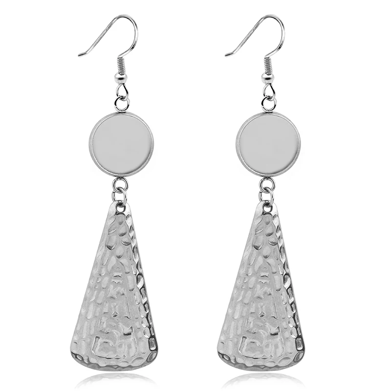 

6pcs 10 12 14 16 18 20 25mm Stainless Steel Earring Tray Bezel Cabochon Blank Base Findings For DIY Glass Cameo Jewelry Making