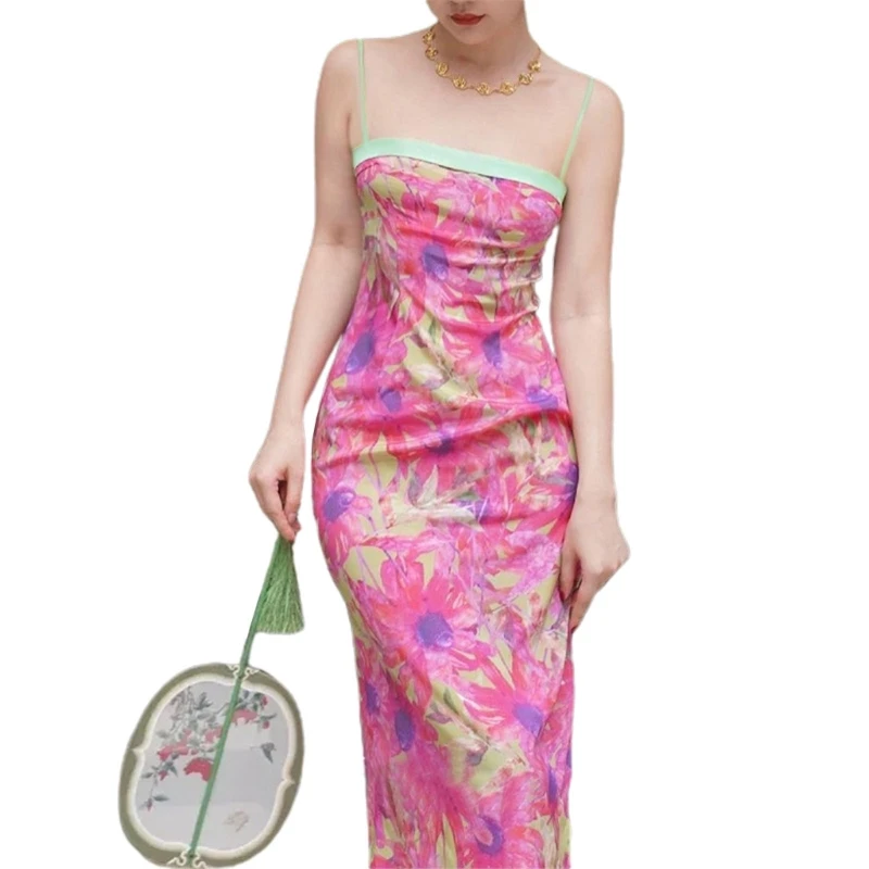 

Женское облегающее платье-майка без рукавов, с открытой спиной и квадратным вырезом