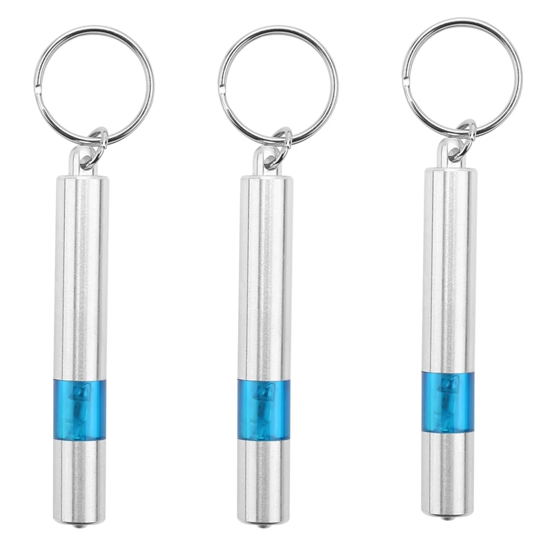 

3X Cylinder Shape Blue Silver Tone Car Static Elimination Discharger Anti-Static Keychain