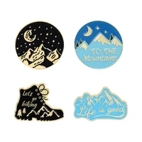 outdoor travel hiking shoes brooches hiking mountain expedition badge pins backpack collar anti glare buckle lapel pins