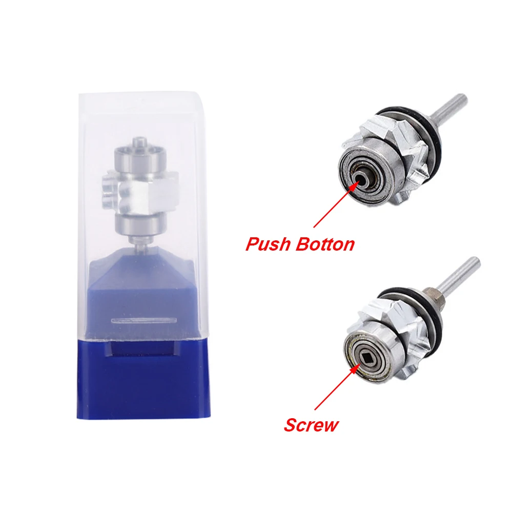 3Pcs Dental Turbine Cartridge Rotor 2 Types NSK High Speed Standard Handpiece Push Button Torque Bearing Rotor Stainless Steel