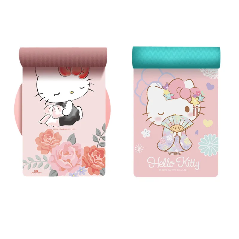 

Kawaii Sanrios Hellokittys Cute Cartoon Cartoon Household New Sports Fitness Series Yoga Mat Non-Slip Fitness Mat Skipping Pad