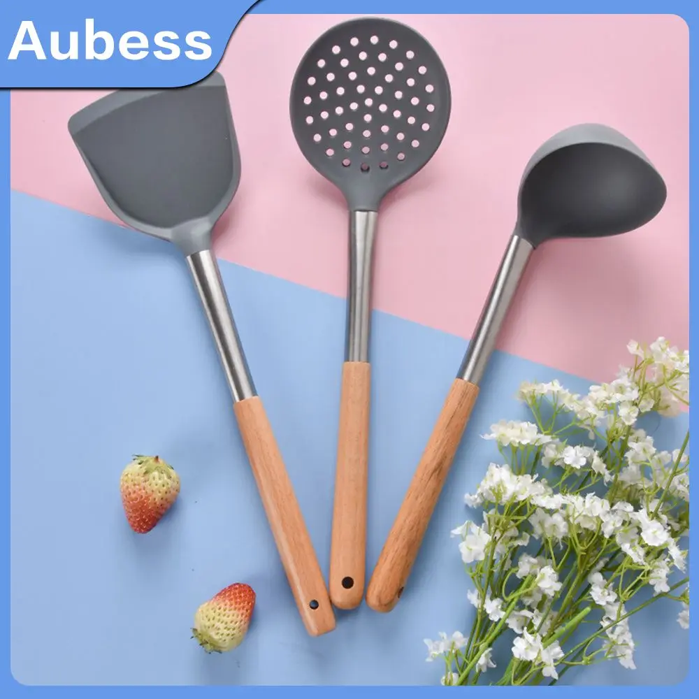 

Food Grade Frying Shovel Non-slip Duck Tongue Shovel High Temperature Resistance Wooden Handle Salad Mixing Scraper Non Stick