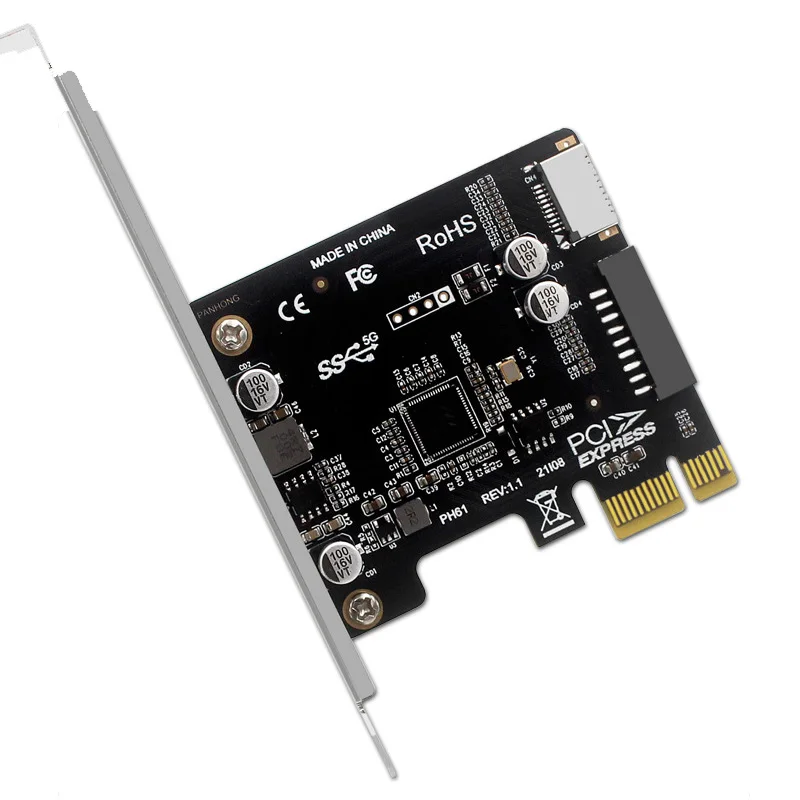PCIe к USB 3 2 5 Гбит/с Тип E A ключ и 0 20-контактный разъем материнской платы