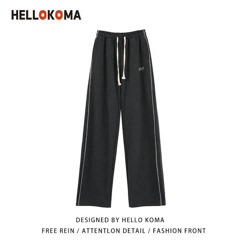 

Women Fashion Sweatpants Loose Slimming Spring/Autumn Lazy Casual Sports Pants Straight Drooping Wide Leg Trousers Woman Pants